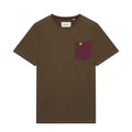 Olive - Front - Lyle & Scott Mens Contrast Pocket T-Shirt