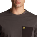 Grey-Black - Side - Lyle & Scott Mens Contrast Pocket T-Shirt
