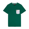 Green-White - Front - Lyle & Scott Mens Contrast Pocket T-Shirt