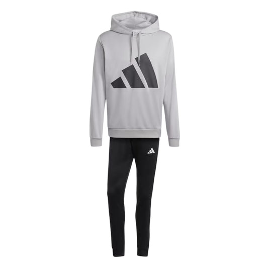 Grey - Front - Adidas Mens Logo French Terry Tracksuit