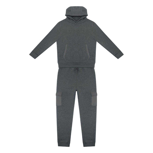 Charcoal - Front - Firetrap Boys Fleece Hoodie And Joggers Set