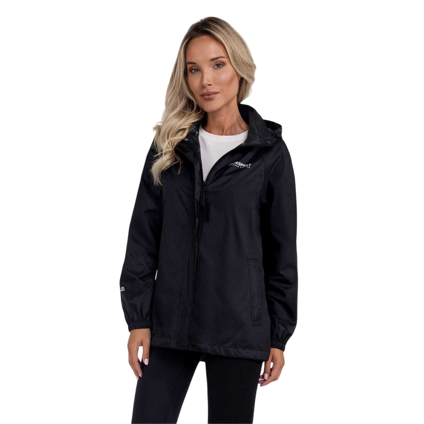 Black - Side - Minoti Womens-Ladies Packaway Waterproof Jacket