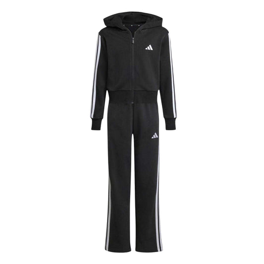Black - Front - Adidas Childrens-Kids Essentials 3 Stripes Tracksuit