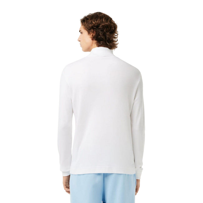 White - Back - Lacoste Mens Organic Cotton Turtle Neck T-Shirt