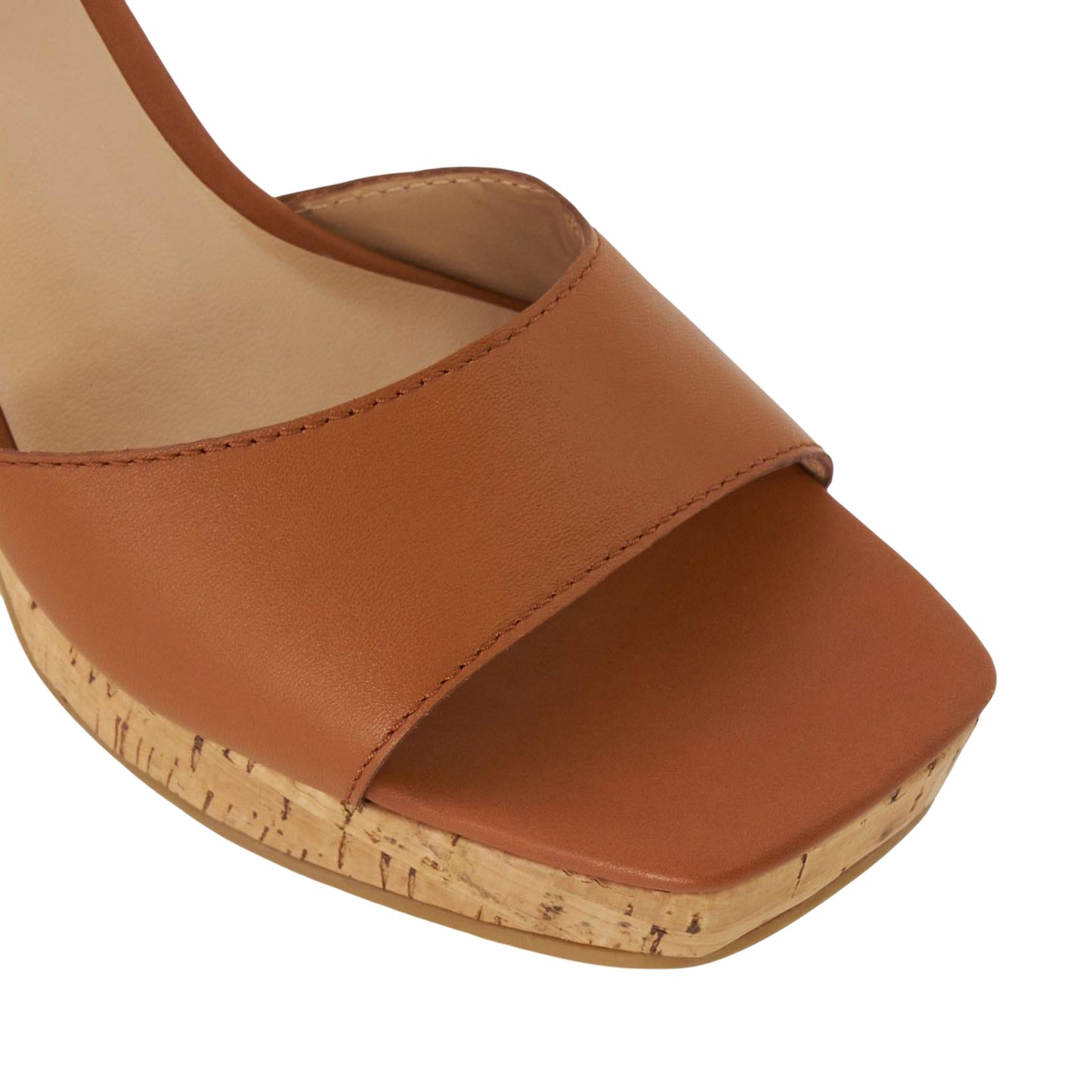 Tan - Lifestyle - Dune London Womens-Ladies Jacuzzi Leather Platform Block High Heels
