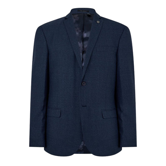 Navy - Front - Ted Baker Mens Flecked Suit Jacket