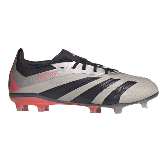 Silver-Black - Front - Adidas Childrens-Kids Predator 24 Firm Ground Football Boots