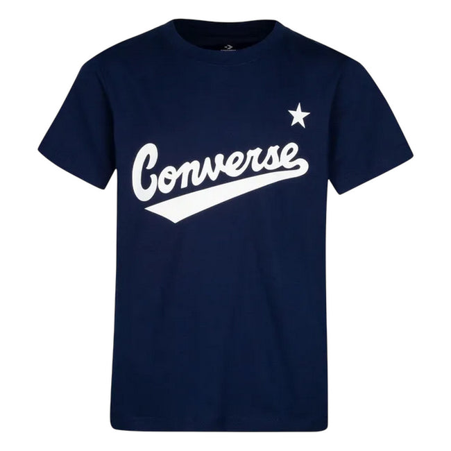 Navy - Front - Converse Childrens-Kids Logo T-Shirt