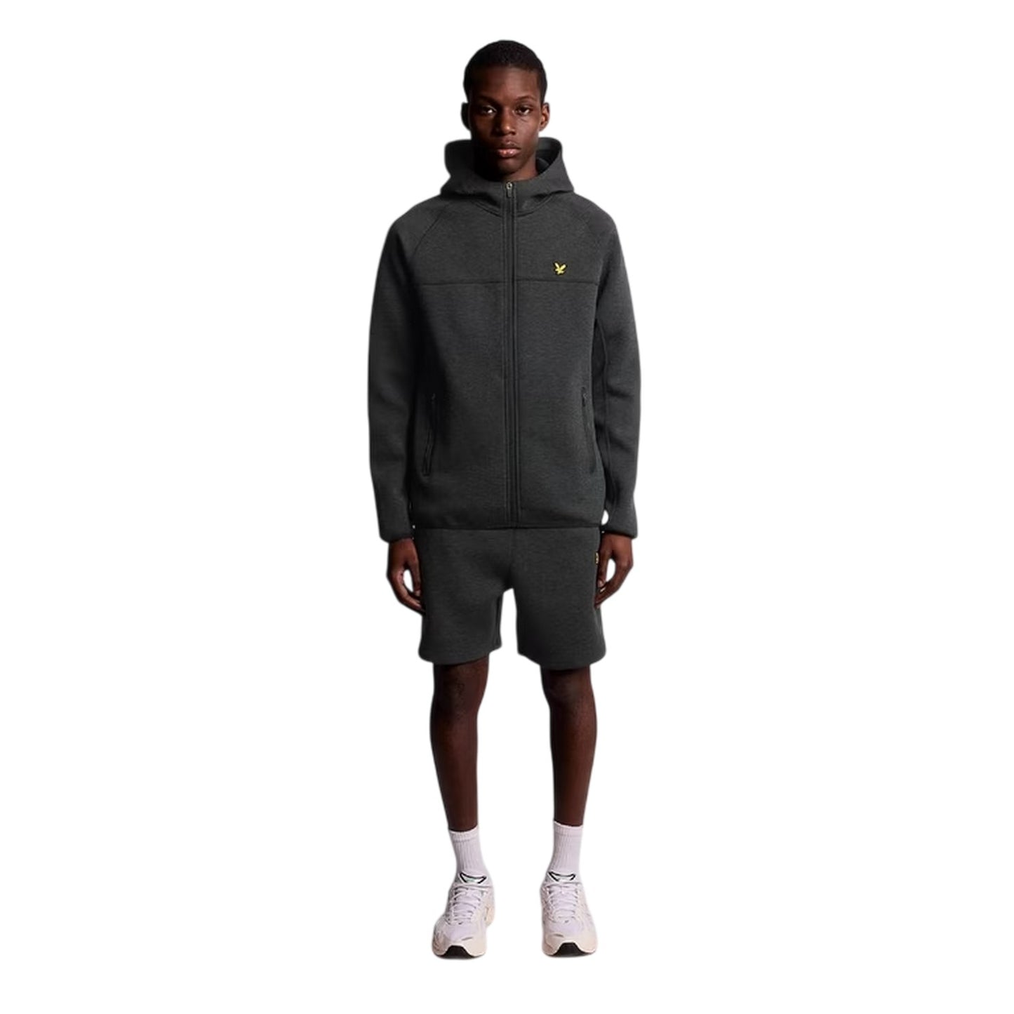 Black - Pack Shot - Lyle & Scott Mens Logo Raglan Full Zip Hoodie