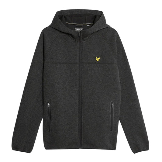 Black - Front - Lyle & Scott Mens Logo Raglan Full Zip Hoodie