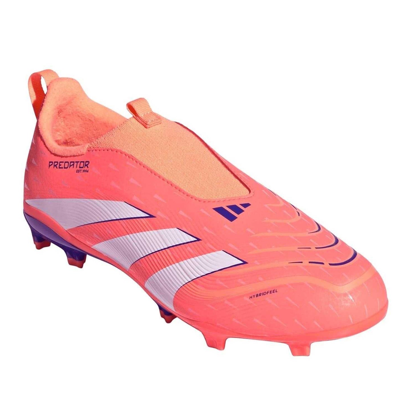 Orange-White - Pack Shot - Adidas Childrens-Kids Predator 3 Firm Ground Football Boots
