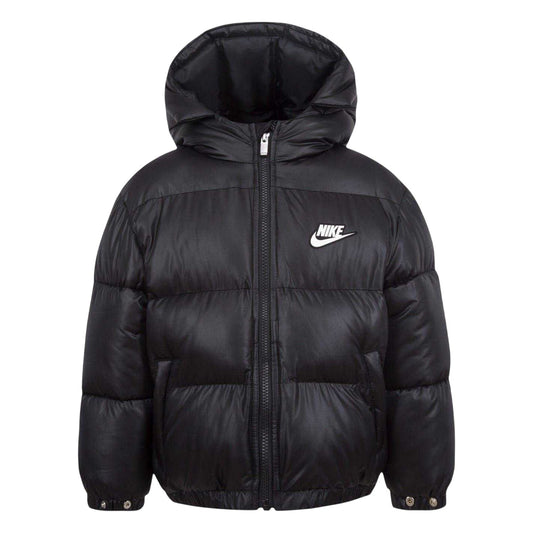 Black - Front - Nike Childrens-Kids Logo Puffer Jacket