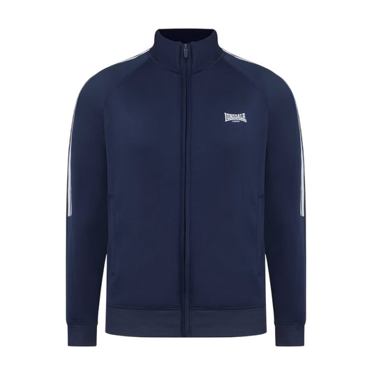 Navy - Front - Lonsdale Mens Double Stripe Raglan Track Top