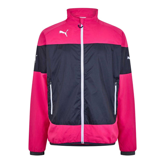 Pink - Front - Puma Mens Indomitable Colour Block Relaxed Fit Long-Sleeved Jacket