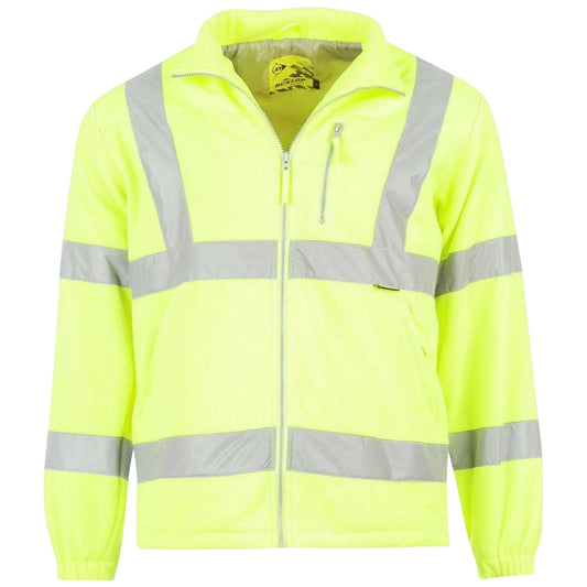 Yellow - Front - Dunlop Mens Hi-Vis Fleece Jacket