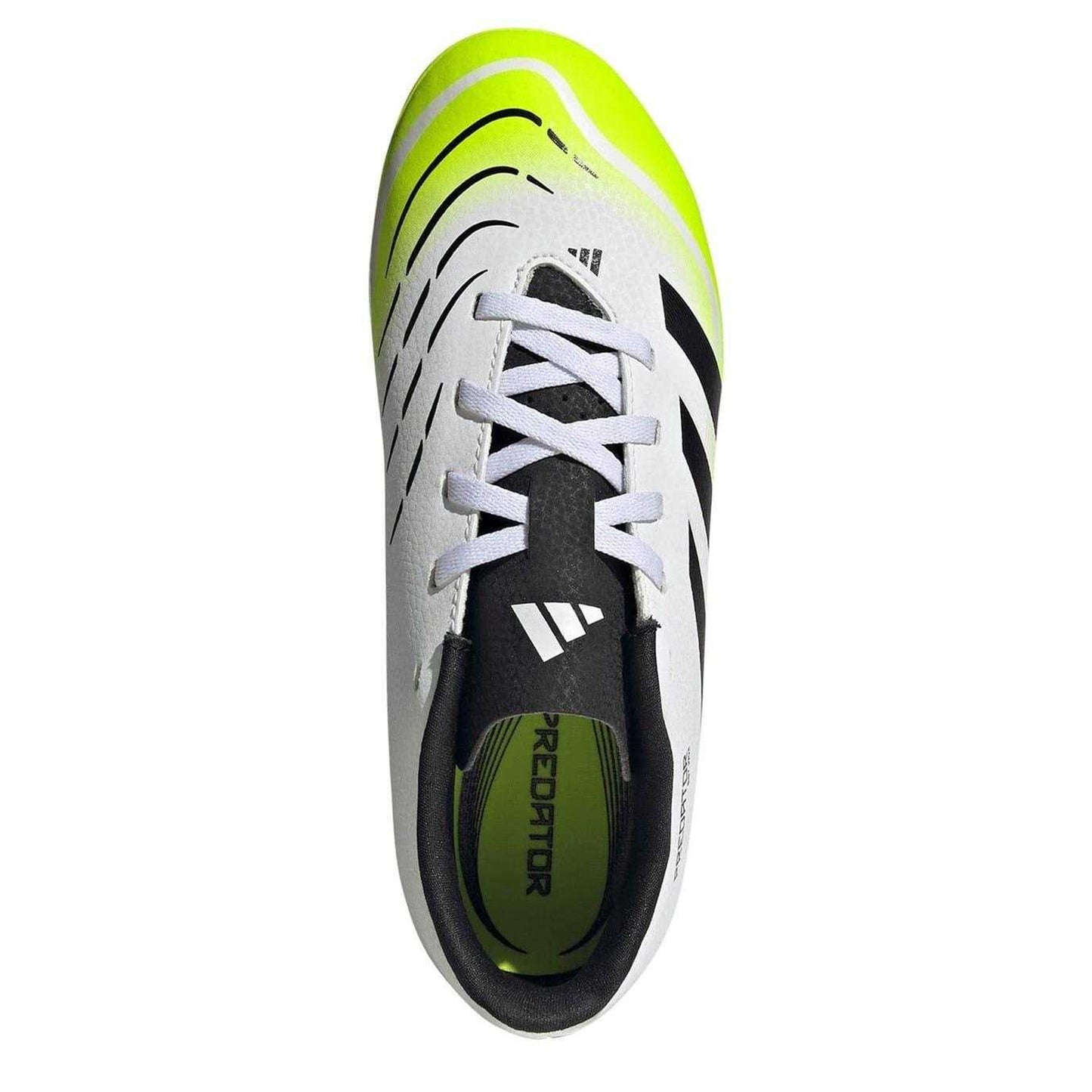 White-Black-Lemon - Lifestyle - Adidas Childrens-Kids Predator Club Firm Ground Football Boots