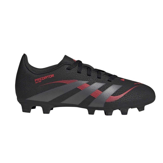 Black-Grey - Front - Adidas Childrens-Kids Predator Club Firm Ground Football Boots