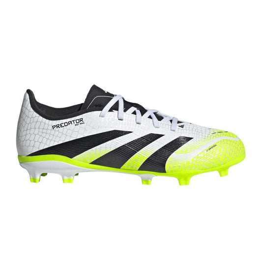 White-Lemon - Front - Adidas Childrens-Kids Predator League Firm Ground Football Boots