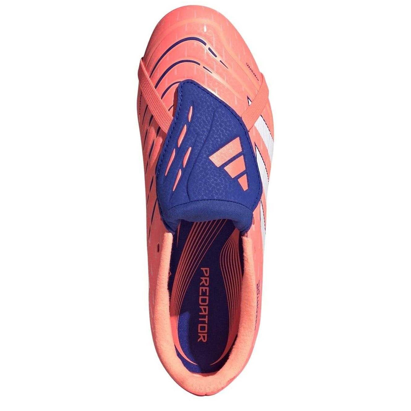Orange-White - Lifestyle - Adidas Childrens-Kids Predator League Fold Over Firm Ground Football Boots