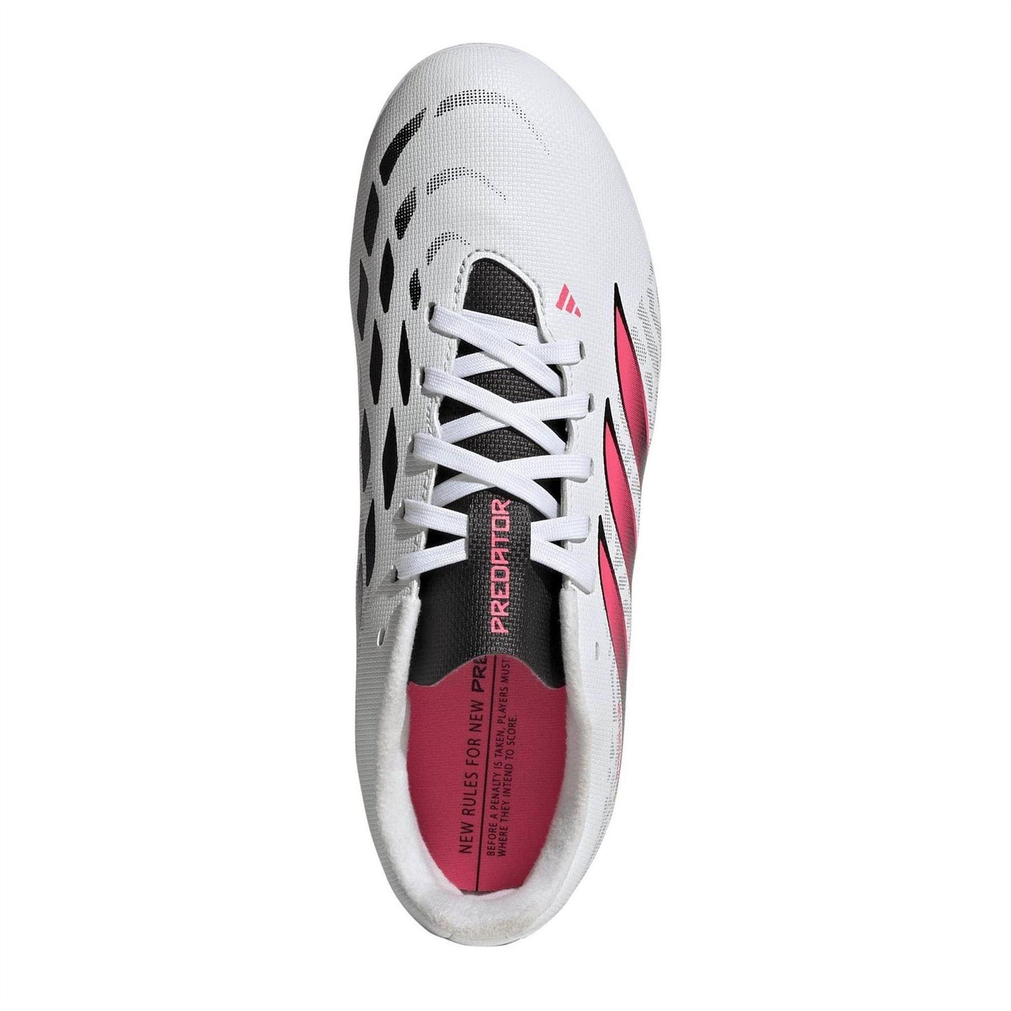 White-Coral - Pack Shot - Adidas Childrens-Kids Predator Club Firm Ground Football Boots