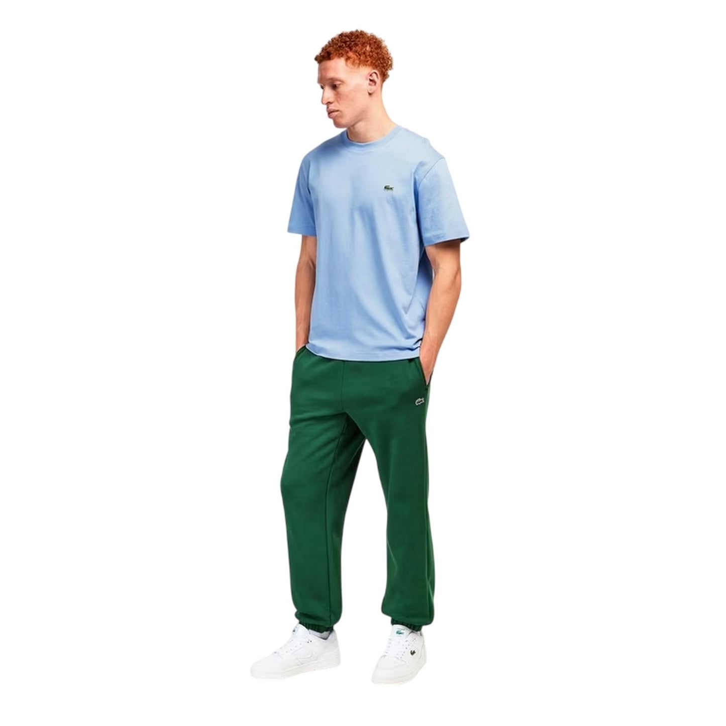 Green - Side - Lacoste Mens Fleece Regular Jogging Bottoms
