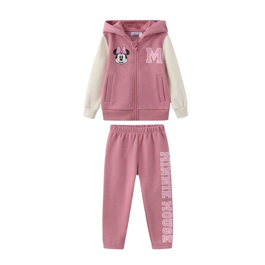 Pink - Front - Minnie Mouse Baby Girls Tracksuit