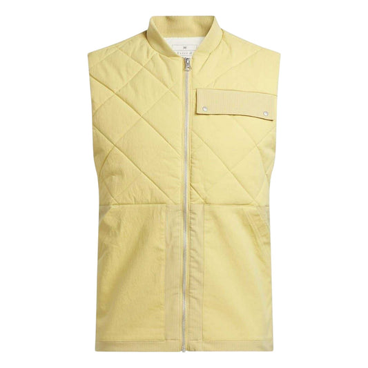 Oat - Front - Adidas Mens Go-To Quilted Water Repellent Gilet