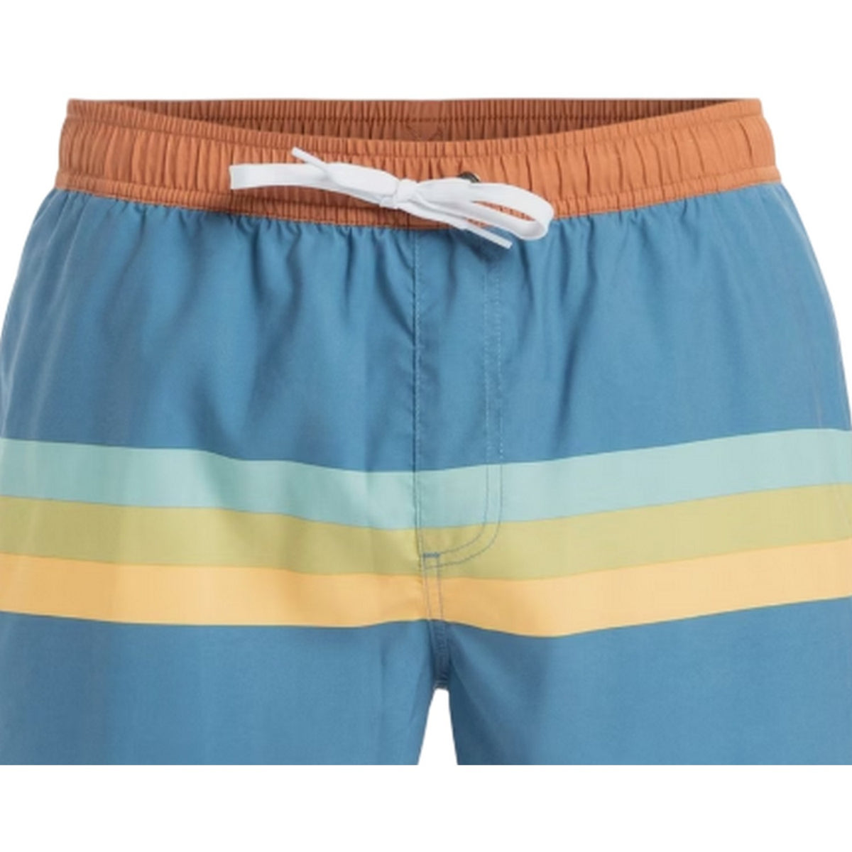 Coronet Blue - Side - Quiksilver Mens Stripes Swim Shorts