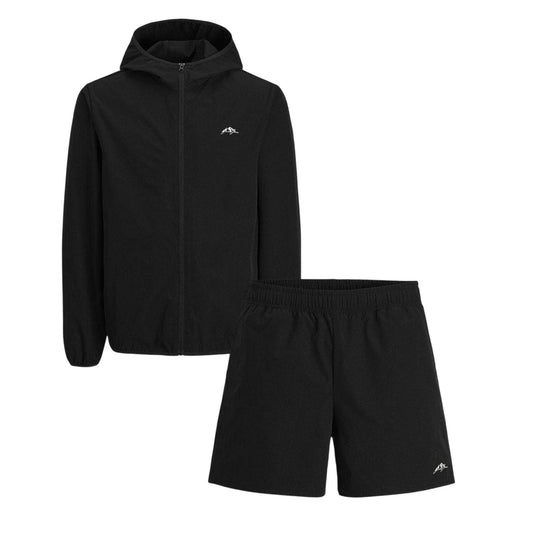 Black - Front - Jack And Jones Mens Relaxed Fit Windbreaker Set
