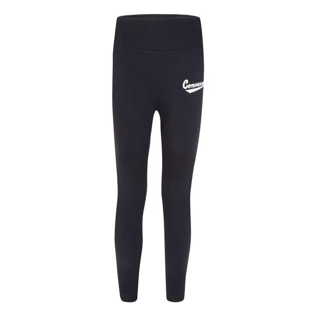 Black - Front - Converse Girls Graphic Logo Leggings