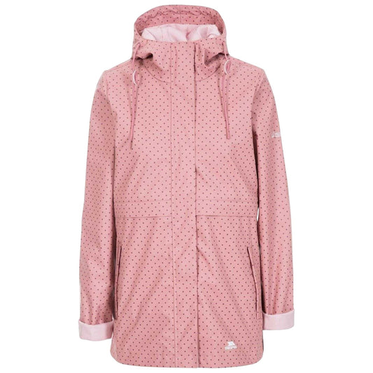 Dusty Rose - Front - Trespass Womens-Ladies Splosh Hooded Ribbed Cuff Raincoat