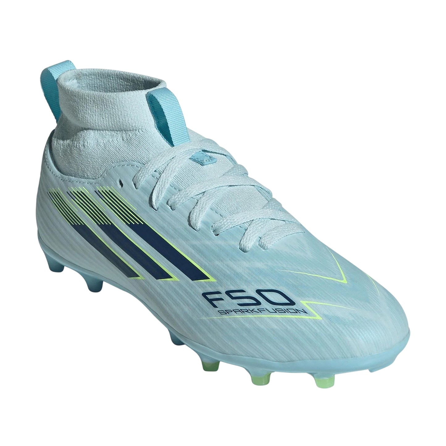 Light Blue-Yellow - Lifestyle - Adidas Childrens-Kids F50 League Firm Ground Football Boots