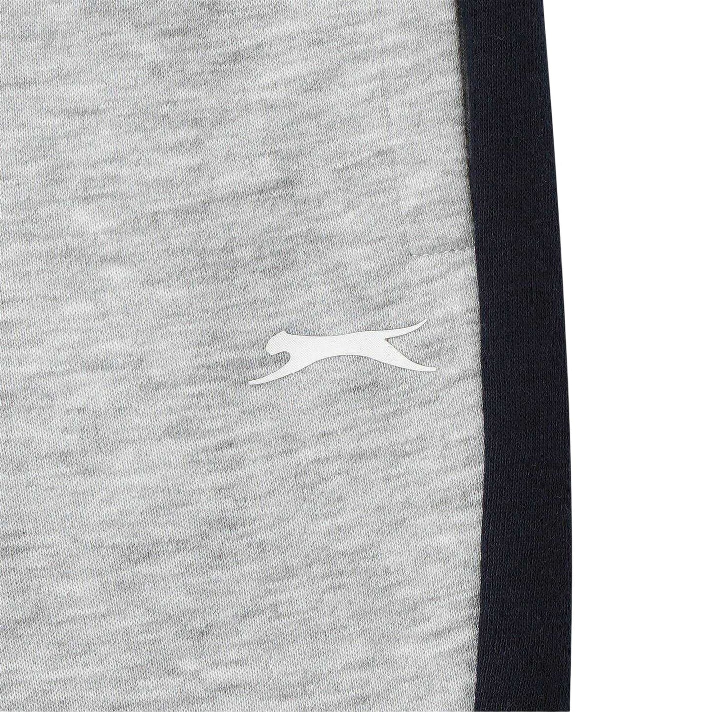 Navy-Grey - Pack Shot - Slazenger Childrens-Kids Colour Block Fleece Tracksuit