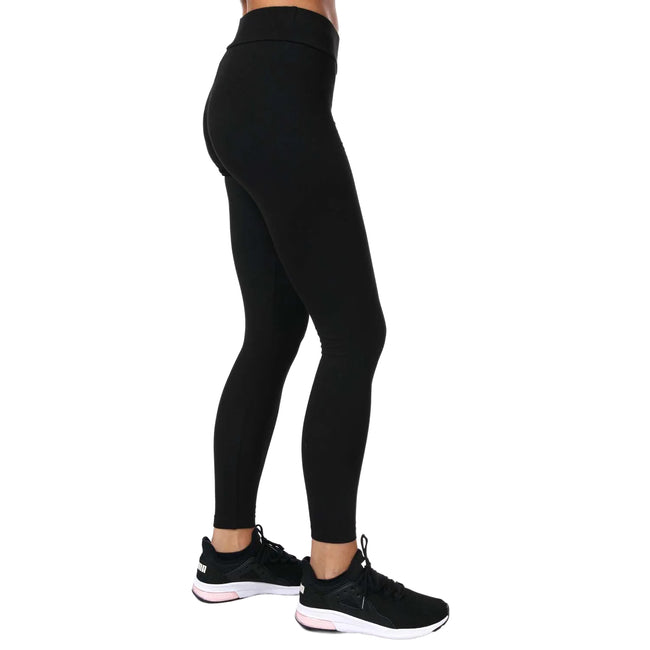 Black - Side - Puma Womens-Ladies Essentials Leggings
