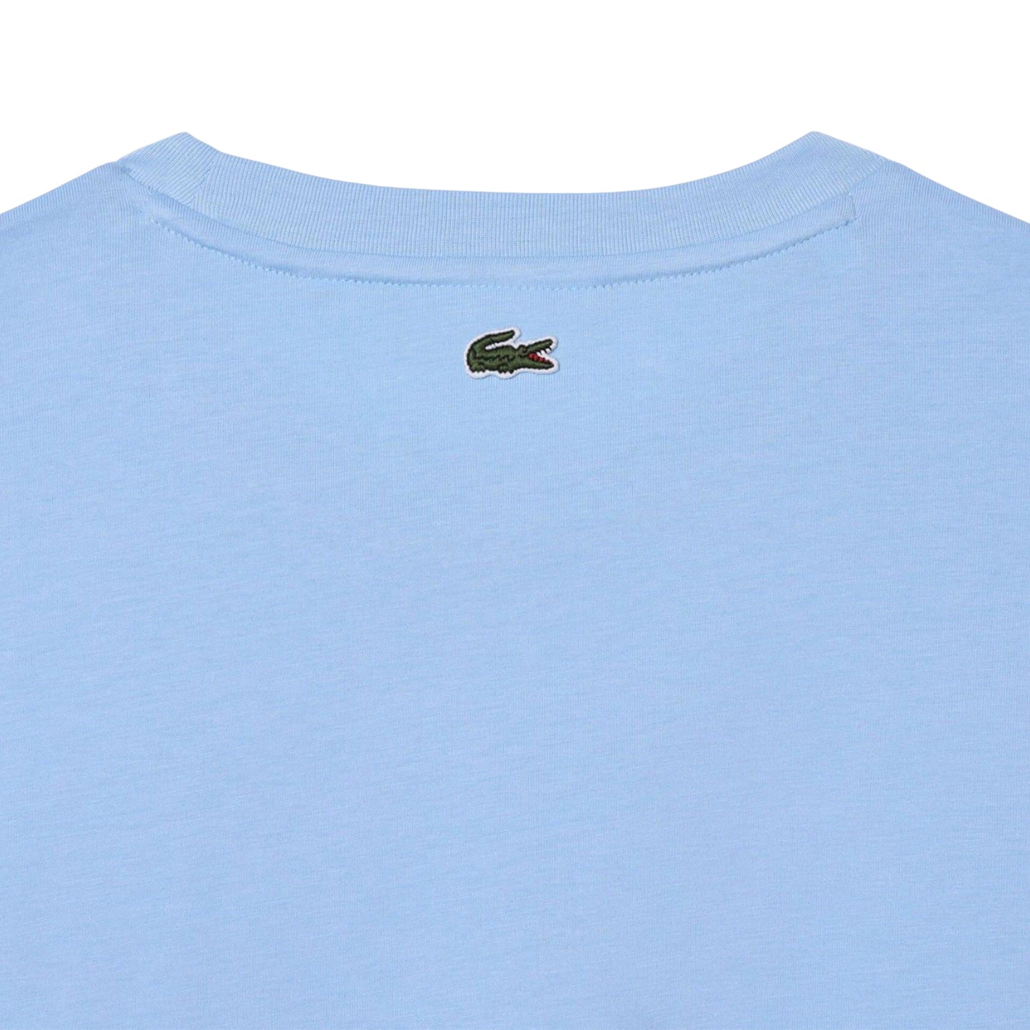 Light Blue - Close up - Lacoste Womens-Ladies Logo Cotton T-Shirt
