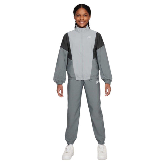 Smoke Grey - Front - Nike Childrens-Kids Swoosh Zip Neck Tracksuit