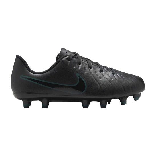 Black-Green - Front - Nike Childrens-Kids Tiempo Legend 10 Firm Ground Football Boots