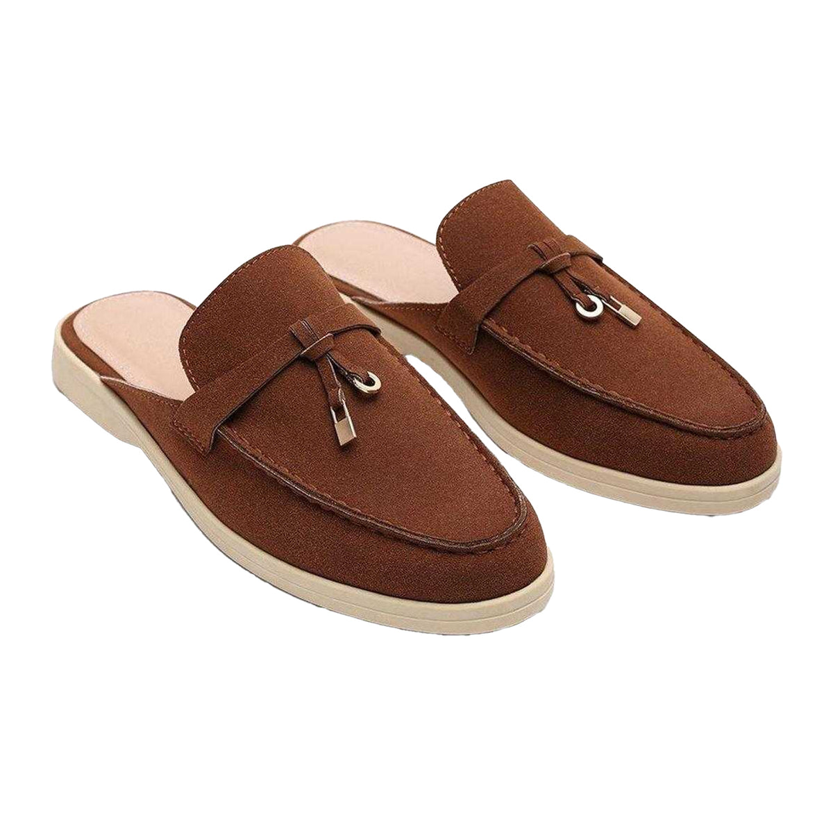 Brown - Lifestyle - Where´s That From Womens-Ladies Faux Suede Loafers