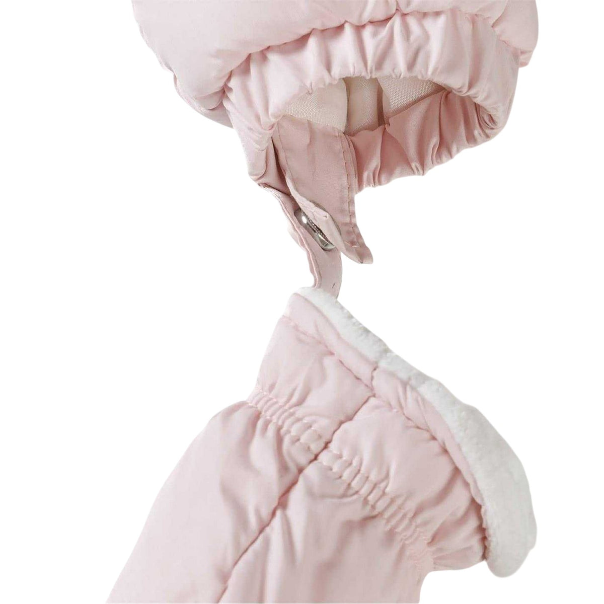 Light Pink - Lifestyle - Minoti Baby Quilted Hooded Snowsuit