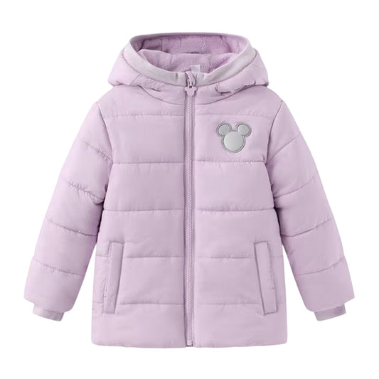 Pink - Front - Disney Childrens-Kids Mickey Mouse Puffer Jacket