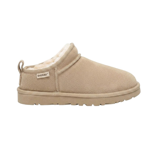 Sand - Front - EverAu Womens-Ladies Cow Suede Slippers