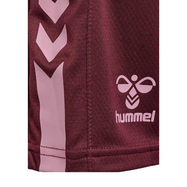 Maroon - Back - Hummel Childrens-Kids Polyester Shorts