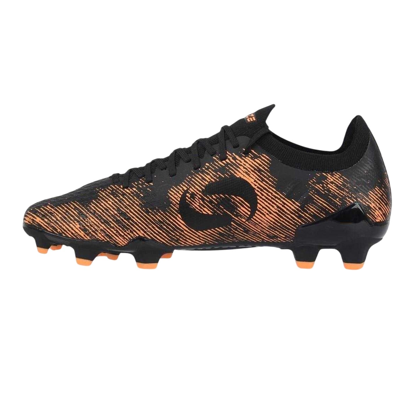 Black-Orange - Lifestyle - Sondico Mens Striped Firm Ground Football Boots