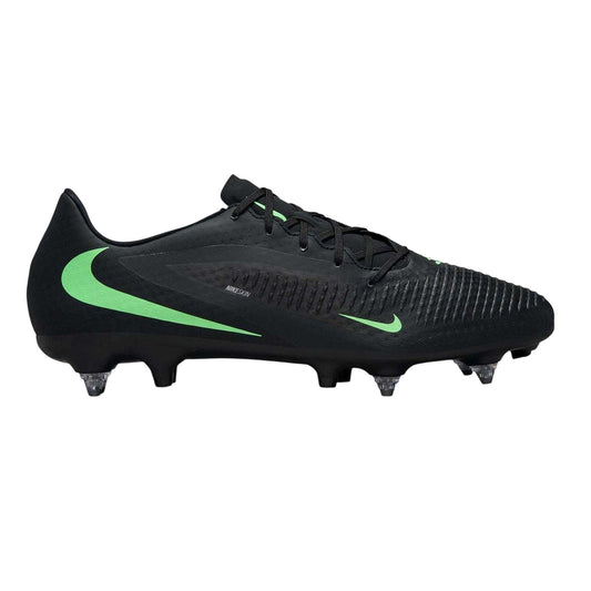 Black-Green - Front - Nike Mens Phantom 6 Low Academy Soft Ground Football Boots