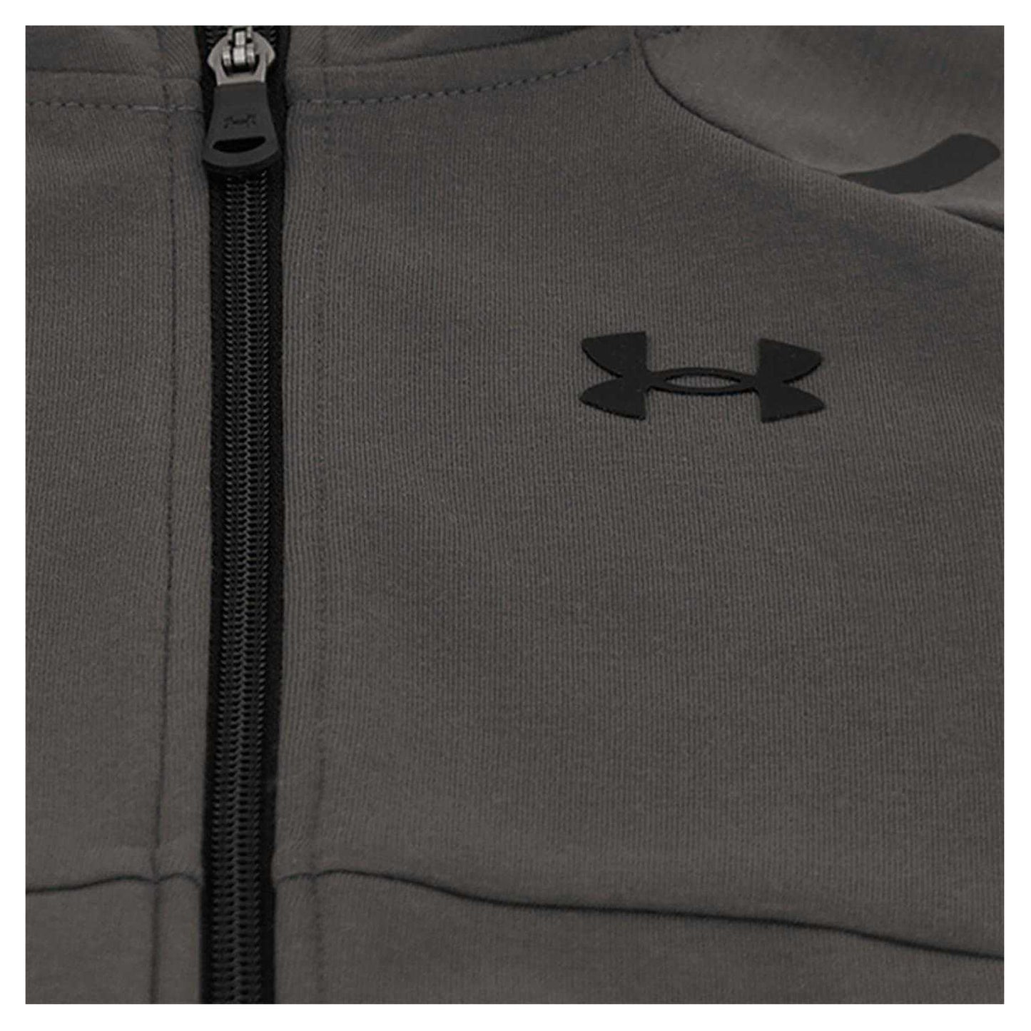 Grey-Black - Side - Under Armour Childrens-Kids Hoodie And Joggers Set