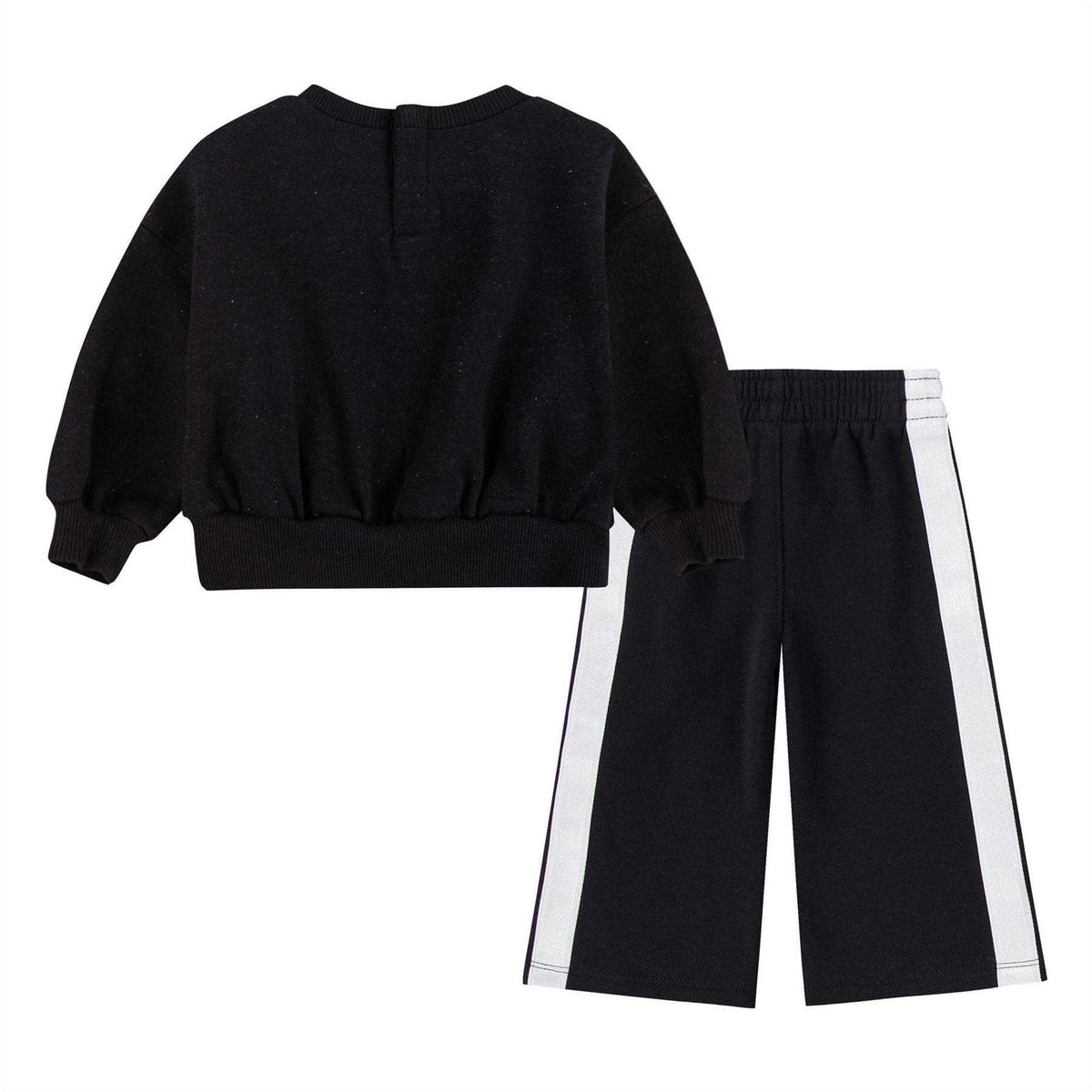 Black - Back - Nike Baby Shine Swoosh Crew Neck Top And Trousers Set