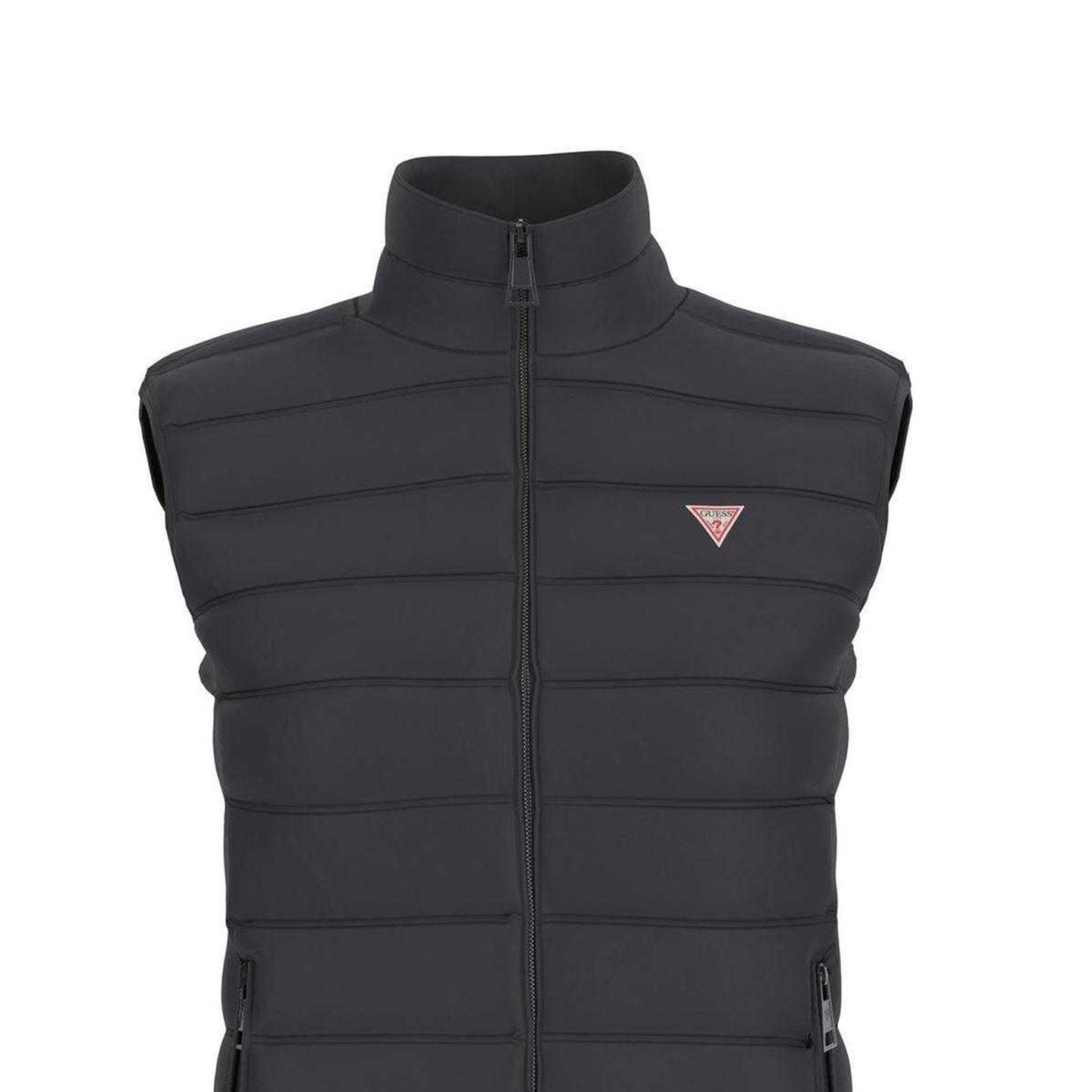 Jet Black - Side - Guess Womens-Ladies Quilted Gilet