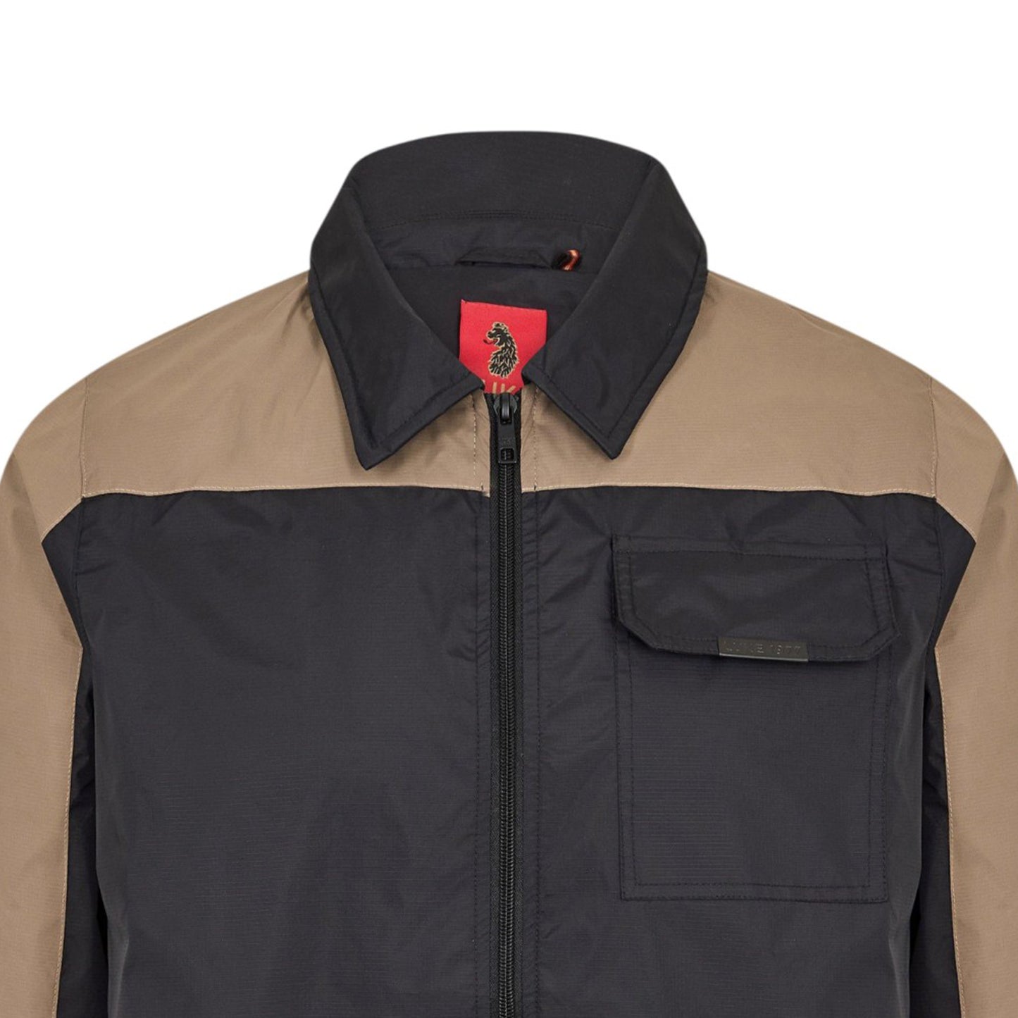 Black - Side - Luke Mens Colour Block Bomber Jacket