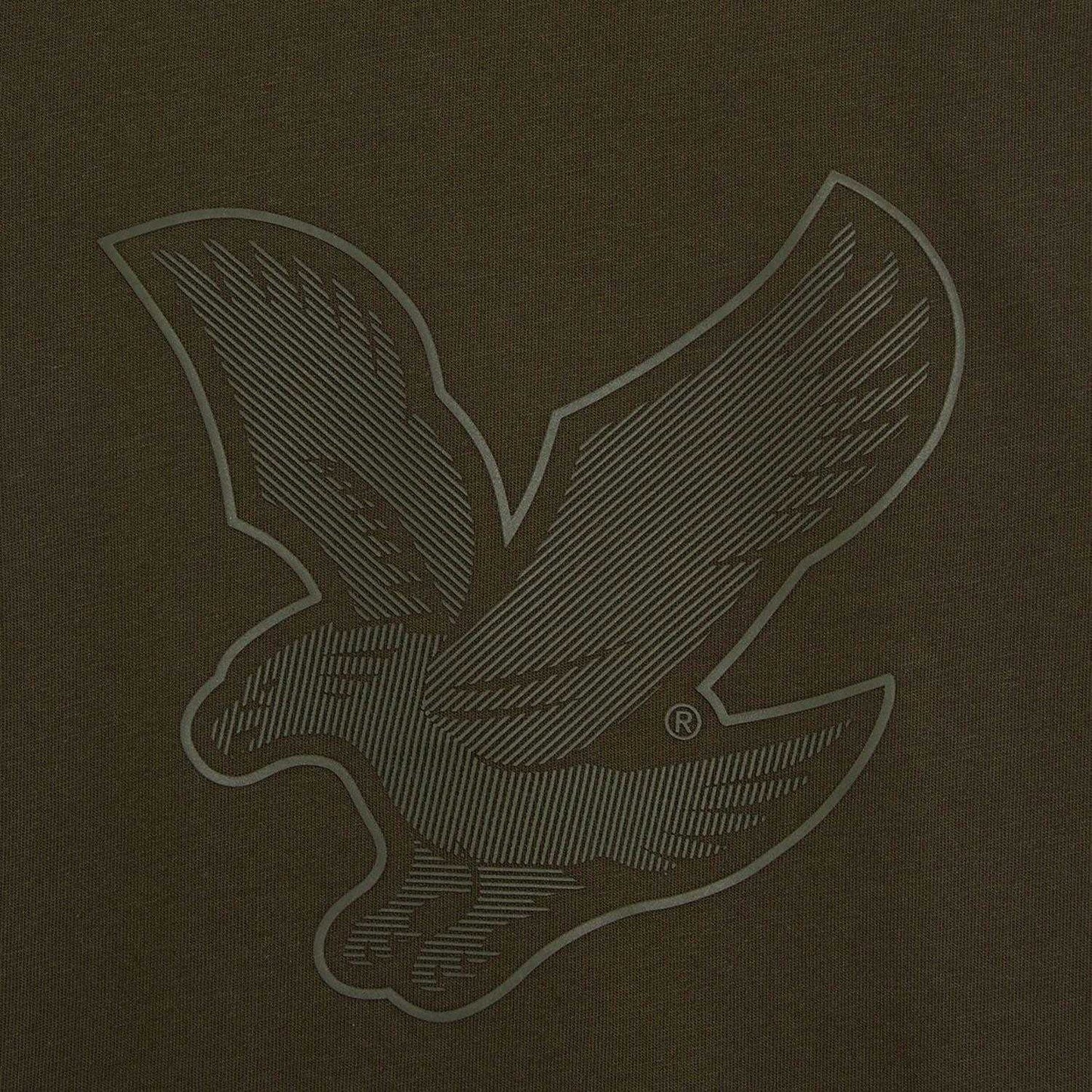 Olive - Side - Lyle & Scott Childrens-Kids Eagle Branded Sleeve T-Shirt
