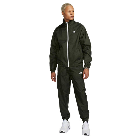 Sequoia-White - Front - Nike Mens Club Lined Tracksuit Set
